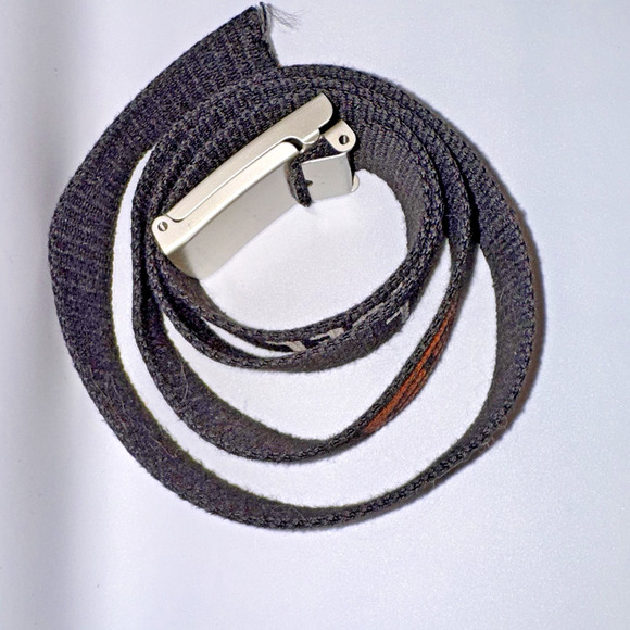 Vintage Y2K Diesel Black Canvas Logo Print Adjustable Logo Buckle Belt Up To 46” - Picture 10 of 10